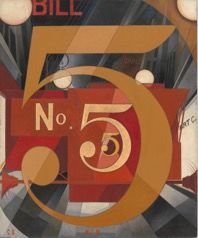 I Saw the Figure 5 in Gold, by Charles Demuth. Several 5s, each successively smaller, nest inside each other.