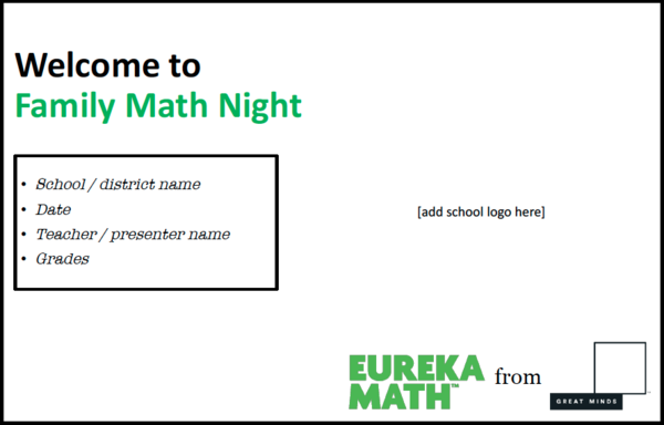 Math night eureka math